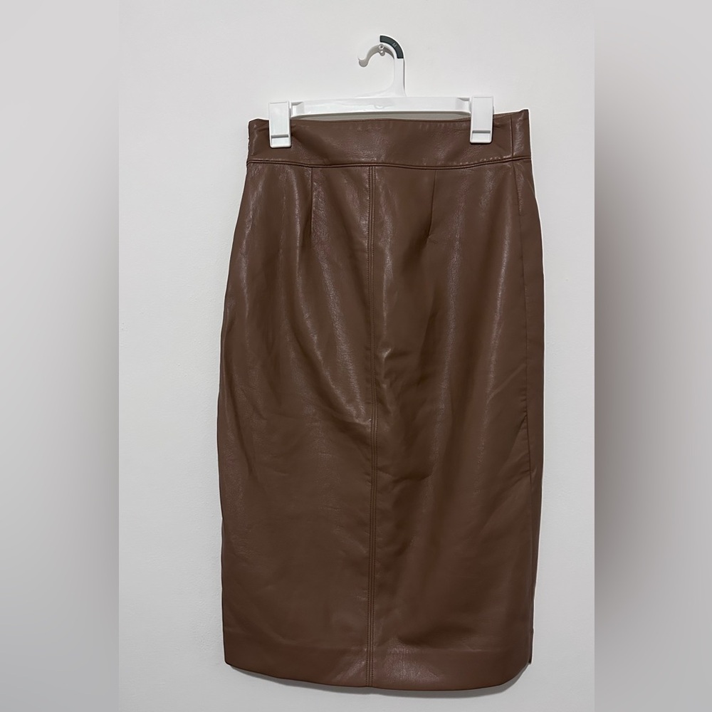 Babaton Vegan Leather Tan/Brown/Pencil Skirt Size 8 Super Soft material